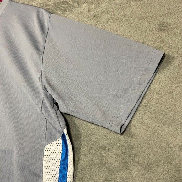 Nike Hoops Shirt Mens Large V Neck Jersey Warm Up Basketball Gray Center Swoosh - Picture 9 of 12